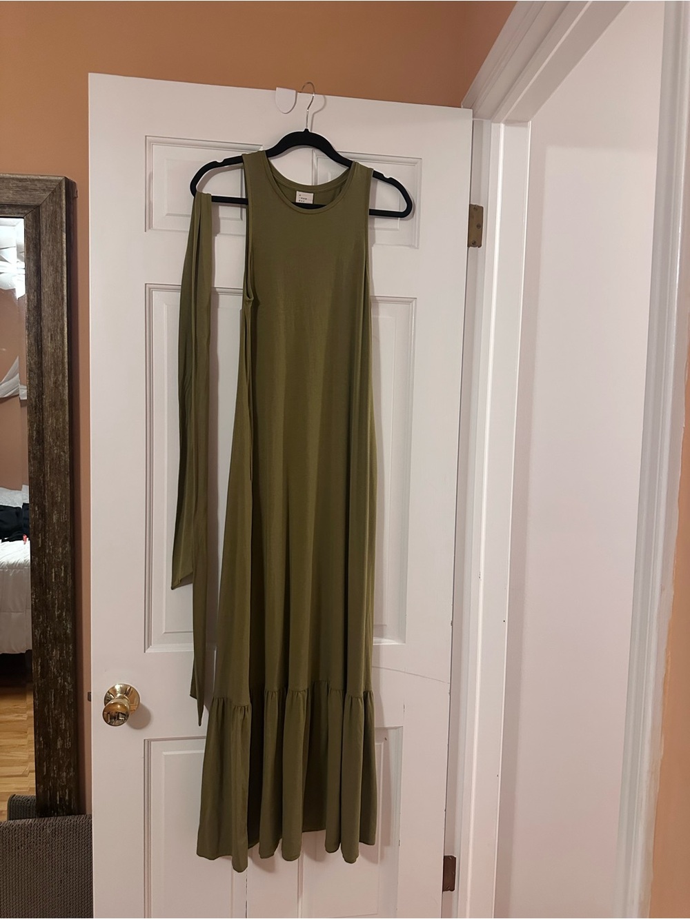 a new day Olive Sleeveless Ruffle-Hem Maxi Dress